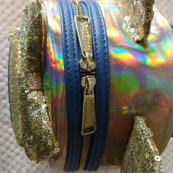 Loungefly NWT Earidescent Gold Sequin Backpack Disney Parks 50th Anniversary - Picture 8 of 10
